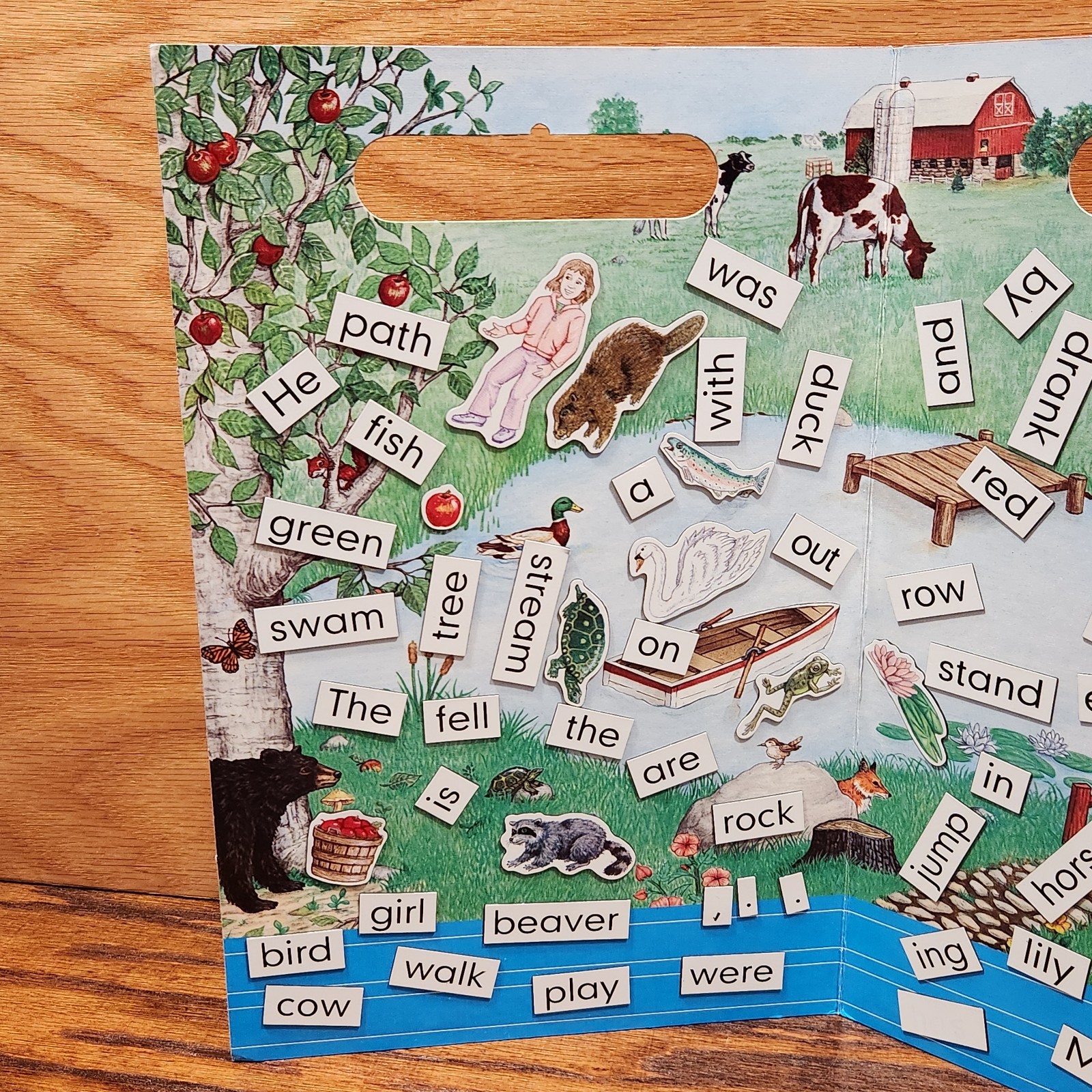 Vintage Create A Story Scene Magnetic At The Pond Kids Travel Play Toy Mat 7436