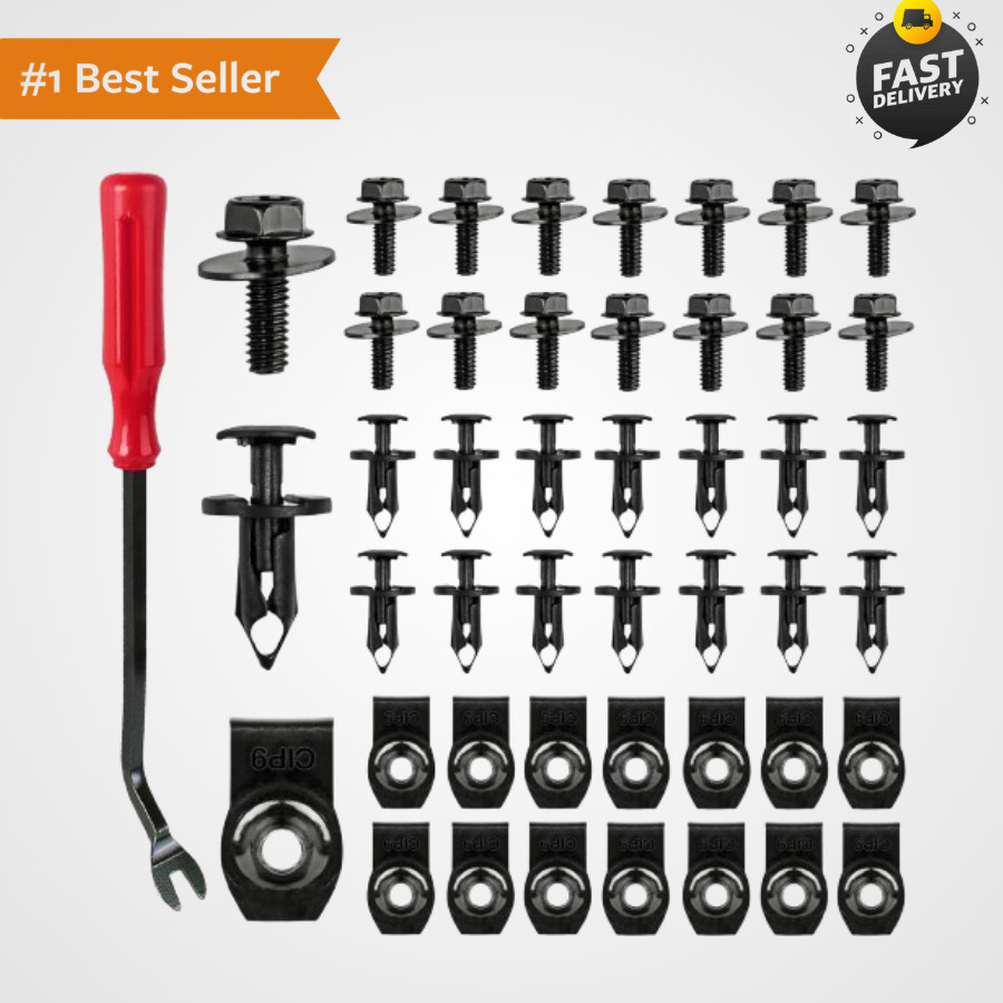 45PCS Engine Splash Shield Bolts Clips Fasteners for Bumper Fender Liner
