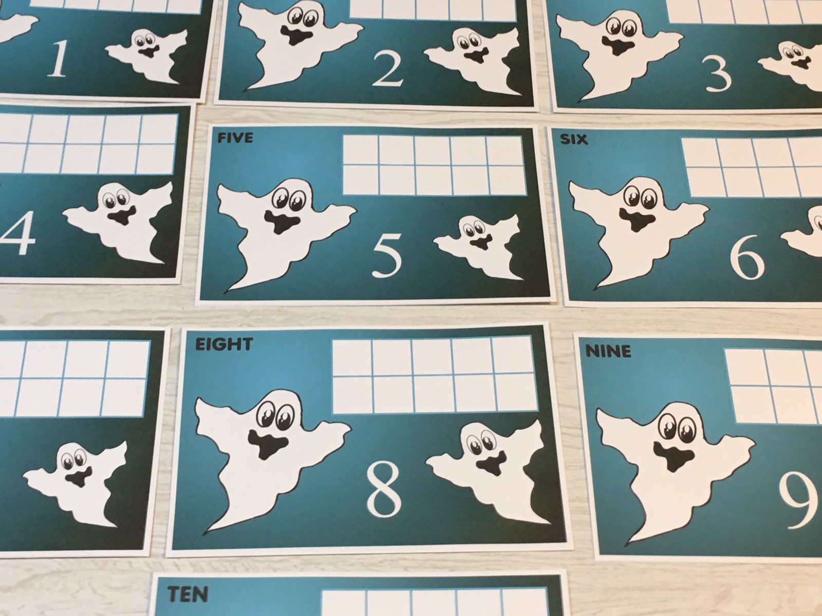 Ghost – Dry Erase – Laminated Activity Set – Teaching Supply Ten-frames