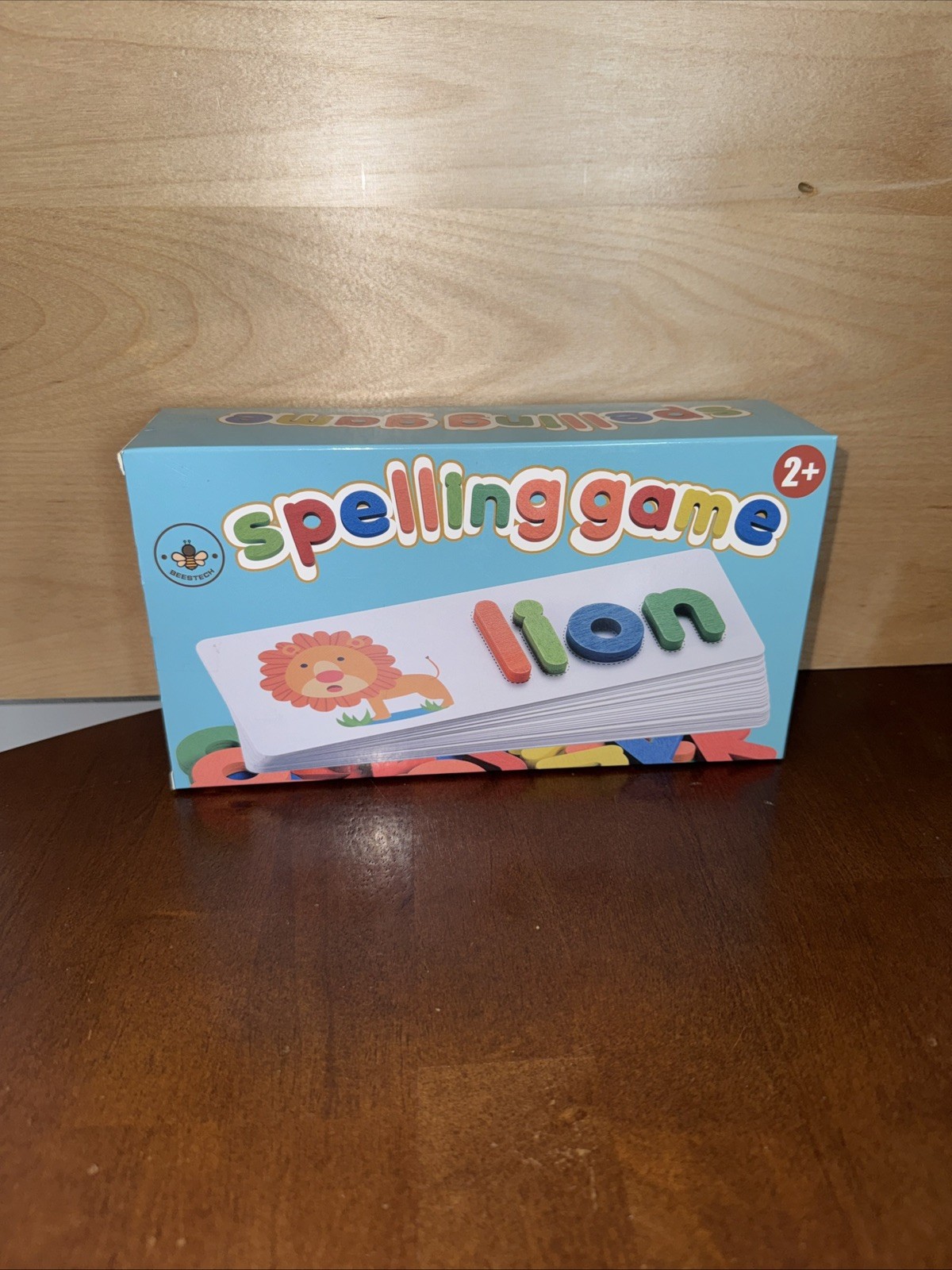 Ages 3-12 See and Spelling Game Kids Preschool Educational Cards Wooden Letters
