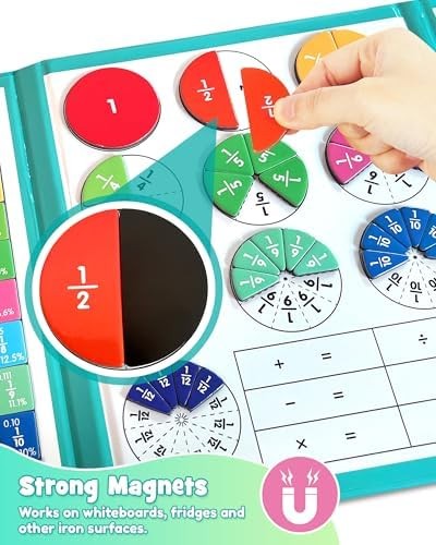 Magnetic Fraction Educational Puzzle, Magnetic Fraction Demonstration Book with