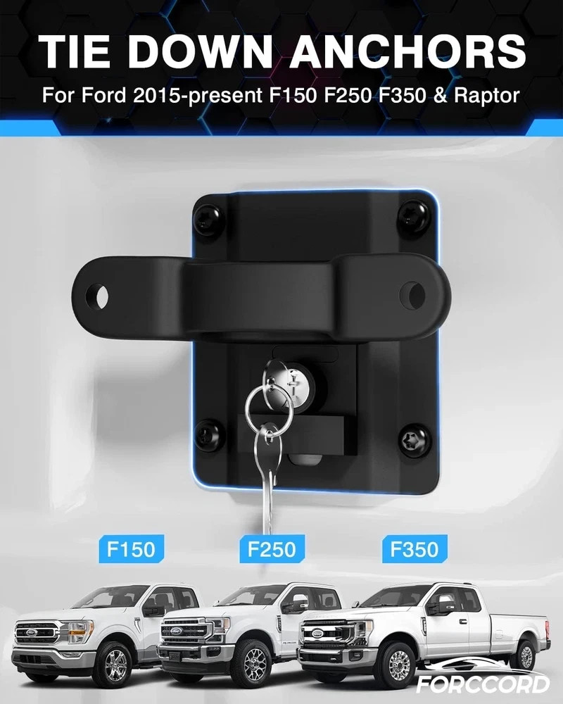 Tie Down Anchors Fit for Ford F150 F250 F350 & Raptor 2026 2025-2015 (Include
