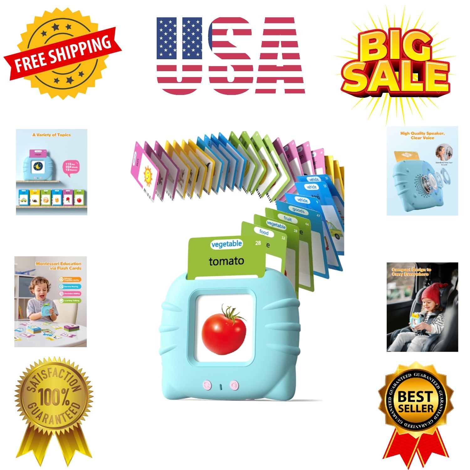 Talking Flash Cards for Toddlers 1 2 3 4 Olds, Montessori Language Learning …