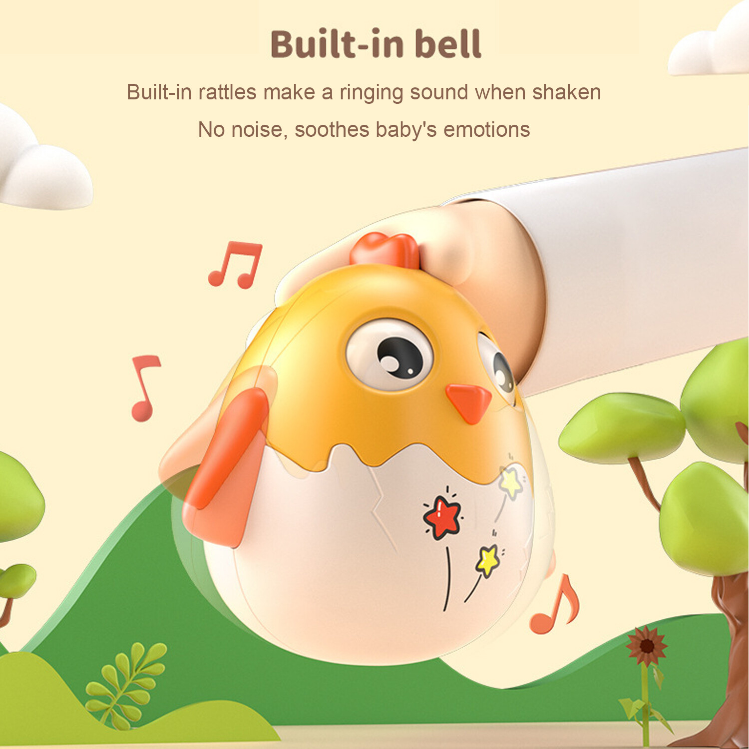 Educational Baby Toy,Chicken Tumbler Bell for Intellectual Development