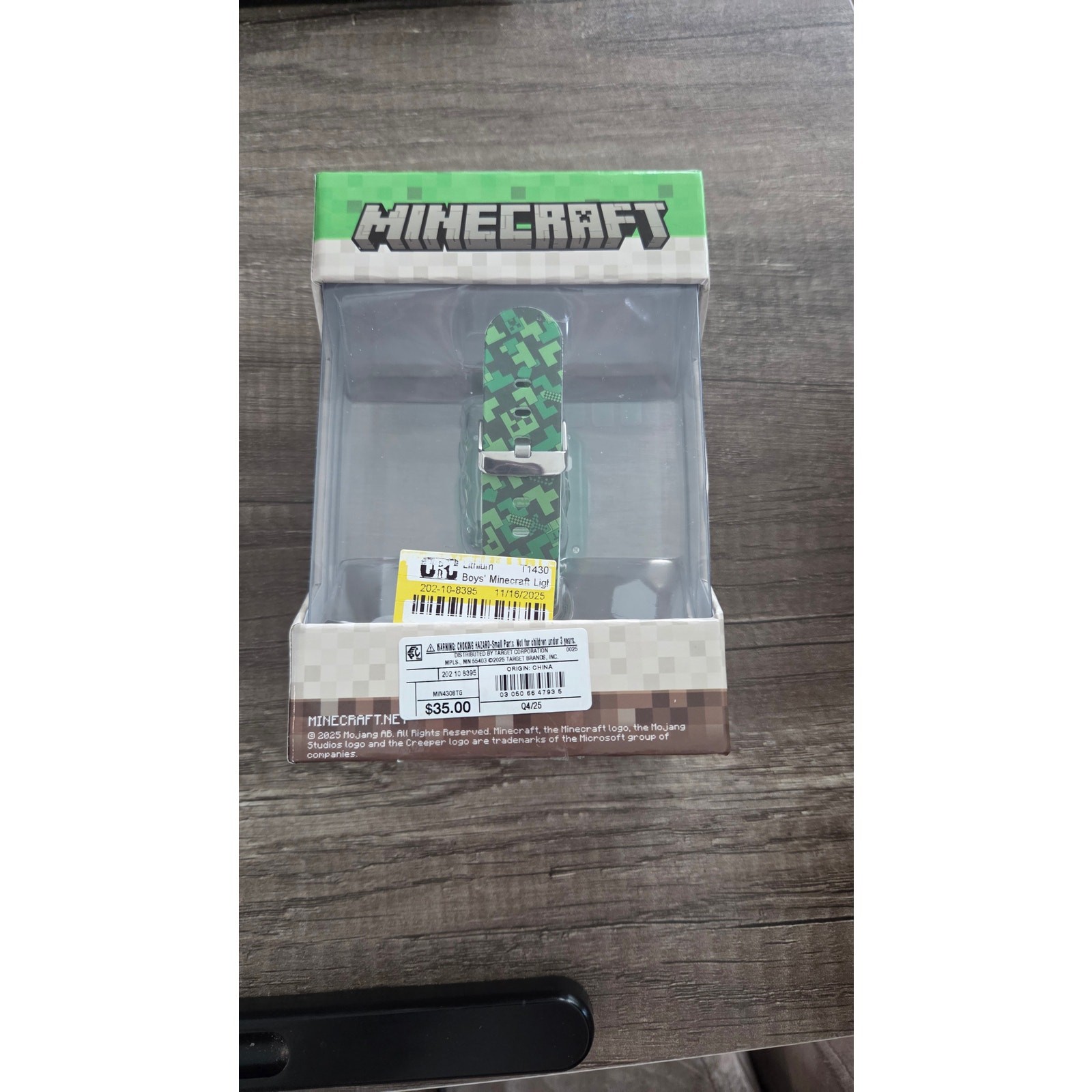 Minecraft Kids Smartwatch Touch screen Camera Video Games Alarm Calculator Green