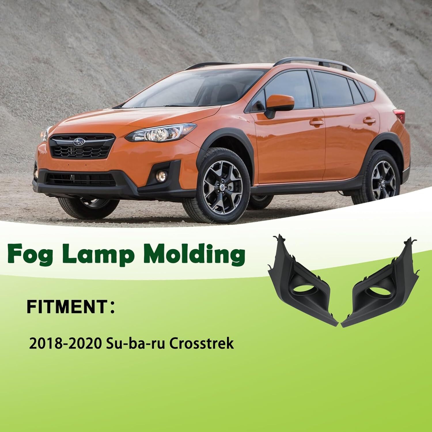 Pair Front Bumper Fog Light Bezel Cover Left Driver Side&Right Passenger Side