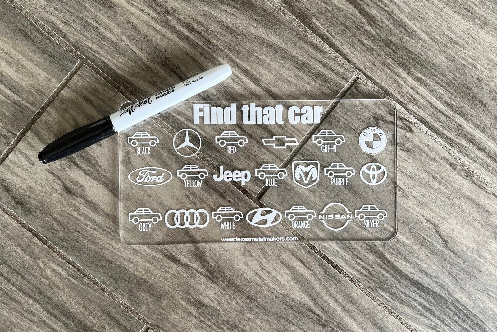 Acrylic Dry Erase Car Game Boards, Engraved Vehicle Travel Games, I Spy,