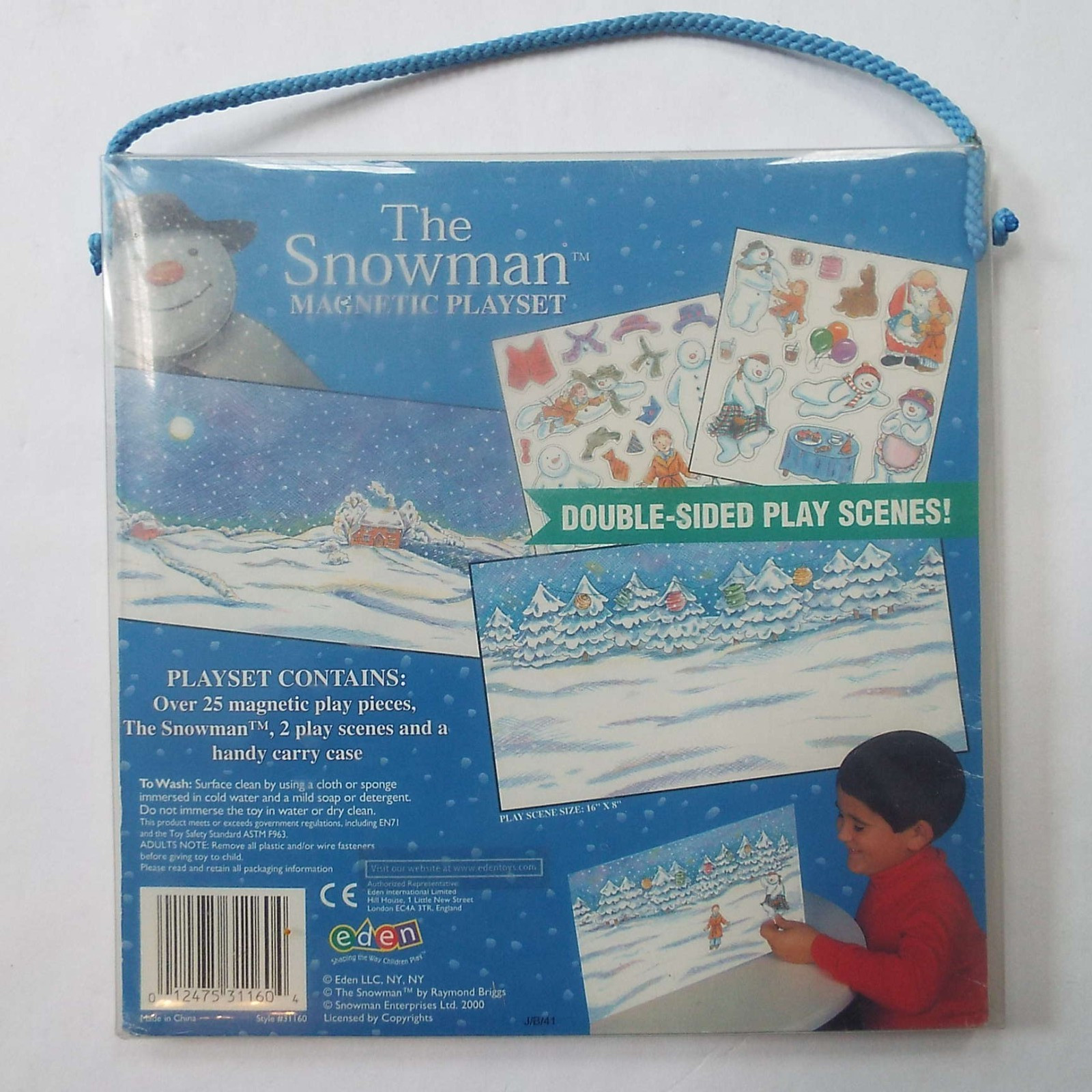 The Snowman Magnetic Playset Tote Play Scenes Magnets Raymond Briggs Eden 2000