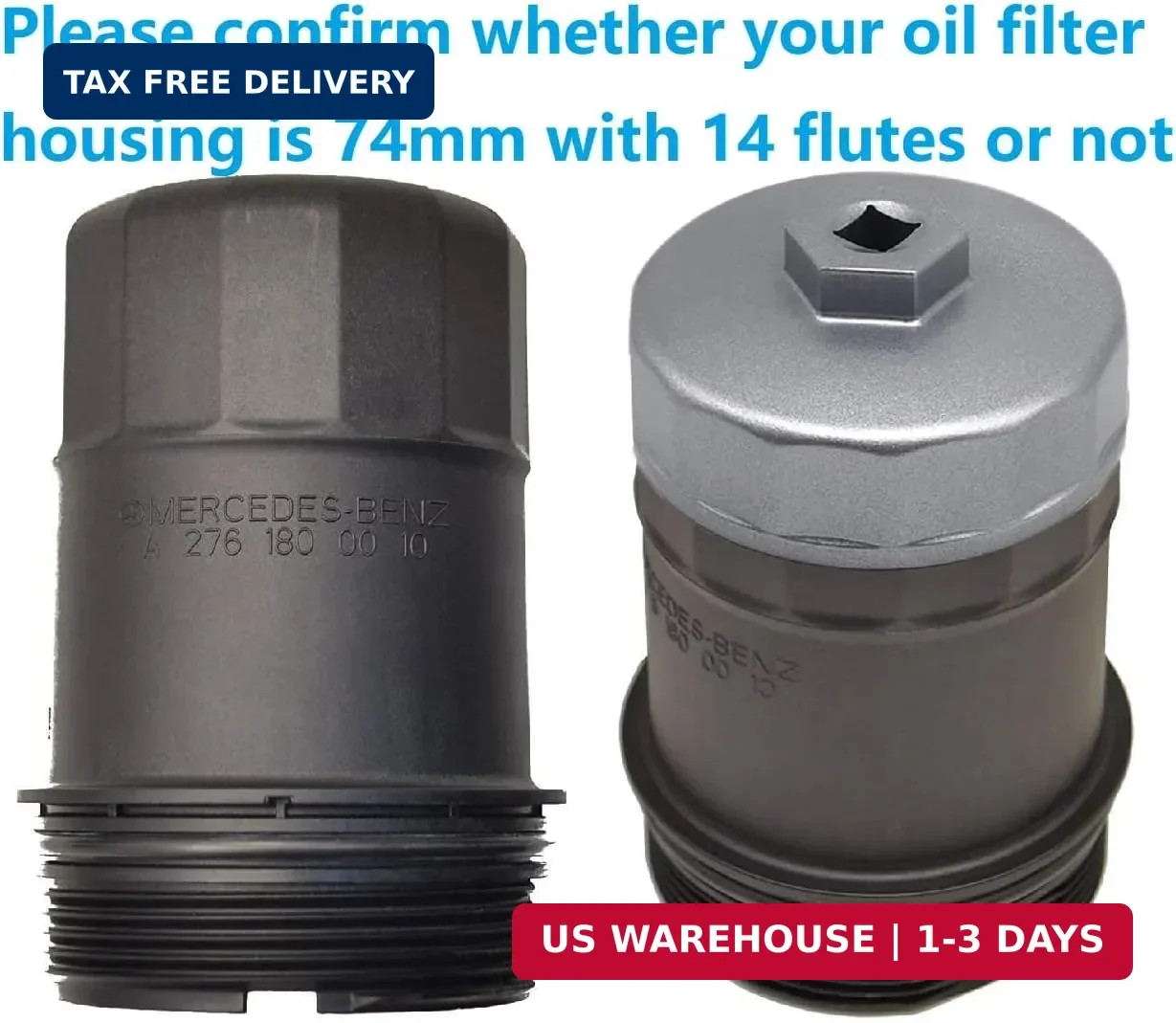 Heavy Duty 74mm 14 Flutes Oil Filter Wrench For Volkswagen, Mercedes Benz, VW, A