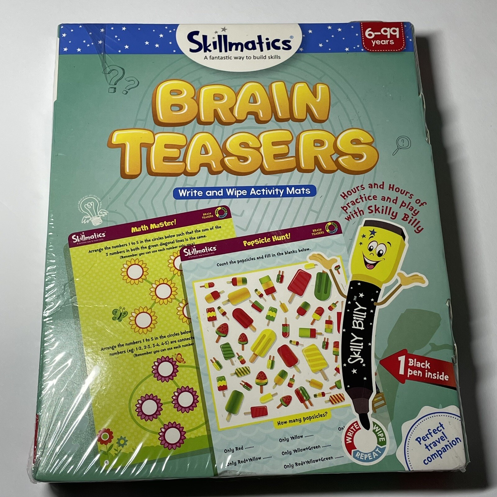 Brain Teasers Write & Wipe Activity Mats Educational Game By Skillmatics Ages 6+
