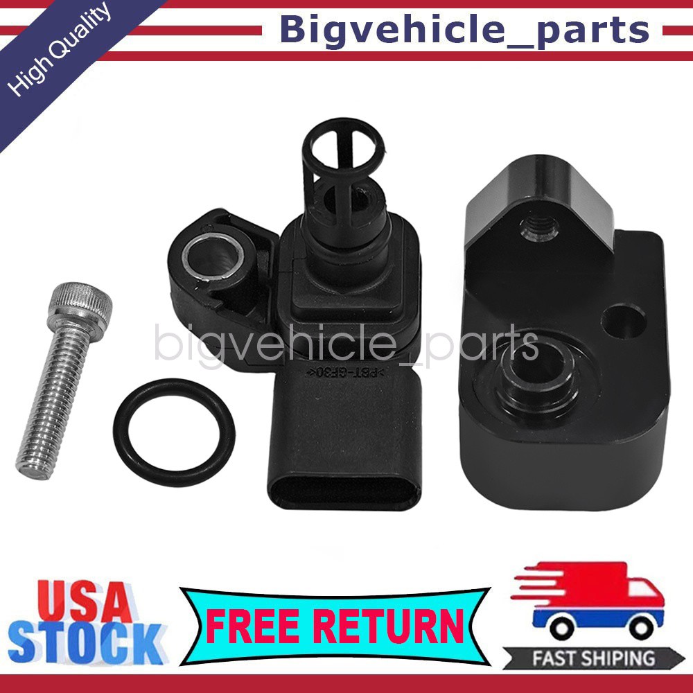 Intake Air Pressure Temp Sensor & Black Spacer for Chevy Silverado GMC 2500HD