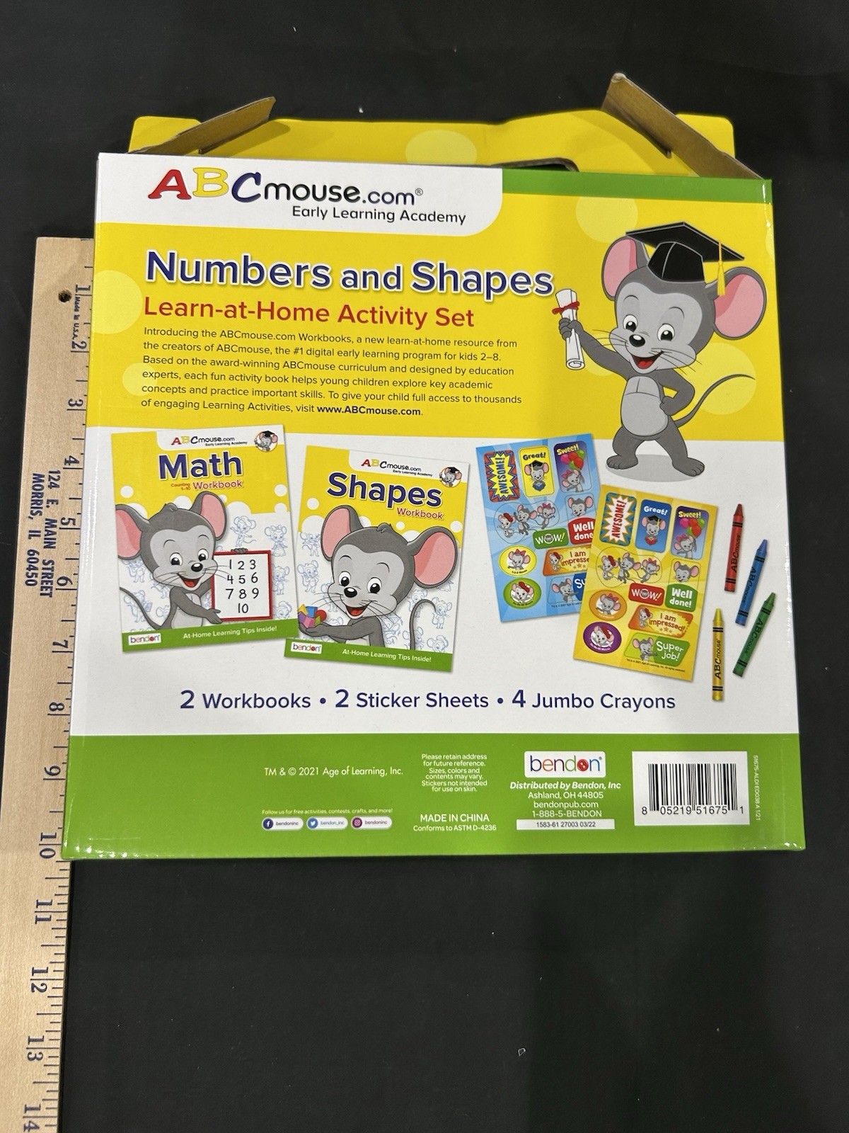 NEW ABC MOUSE Numbers and Shapes Learn at Home Activity Set Workbook Sticker