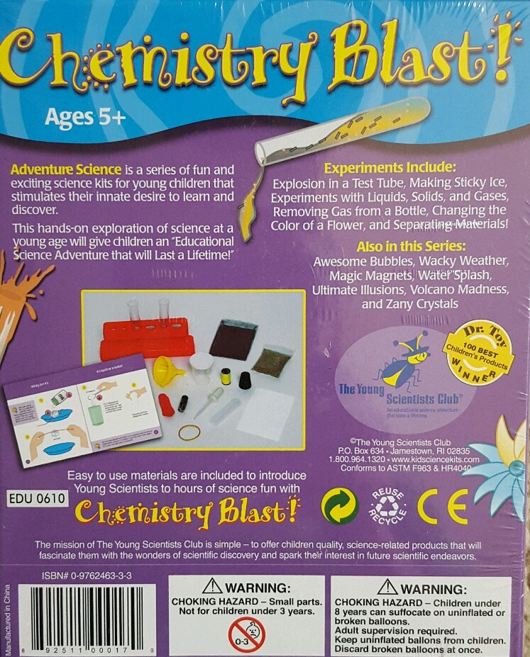 The Young Scientists Club Adventure Science Series Chemistry Blast Kit