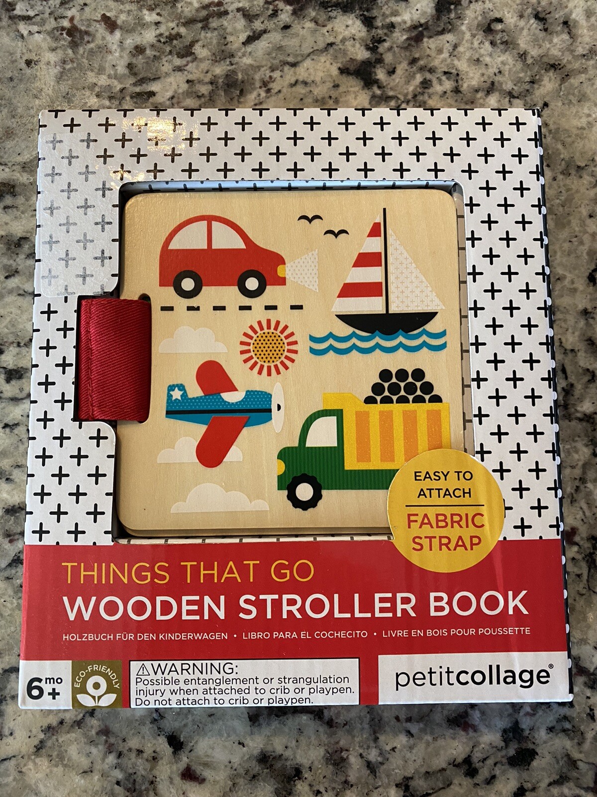 Petit Collage Wood Stroller Book, Safari
