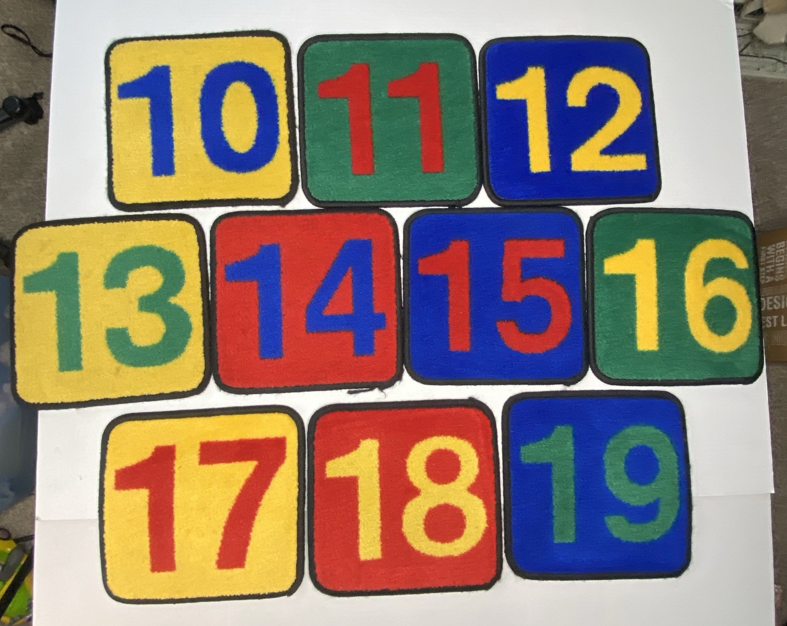 Lot 50 Number Carpet Squares Classroom Preschool Rug Tiles Floor Mat School 12”
