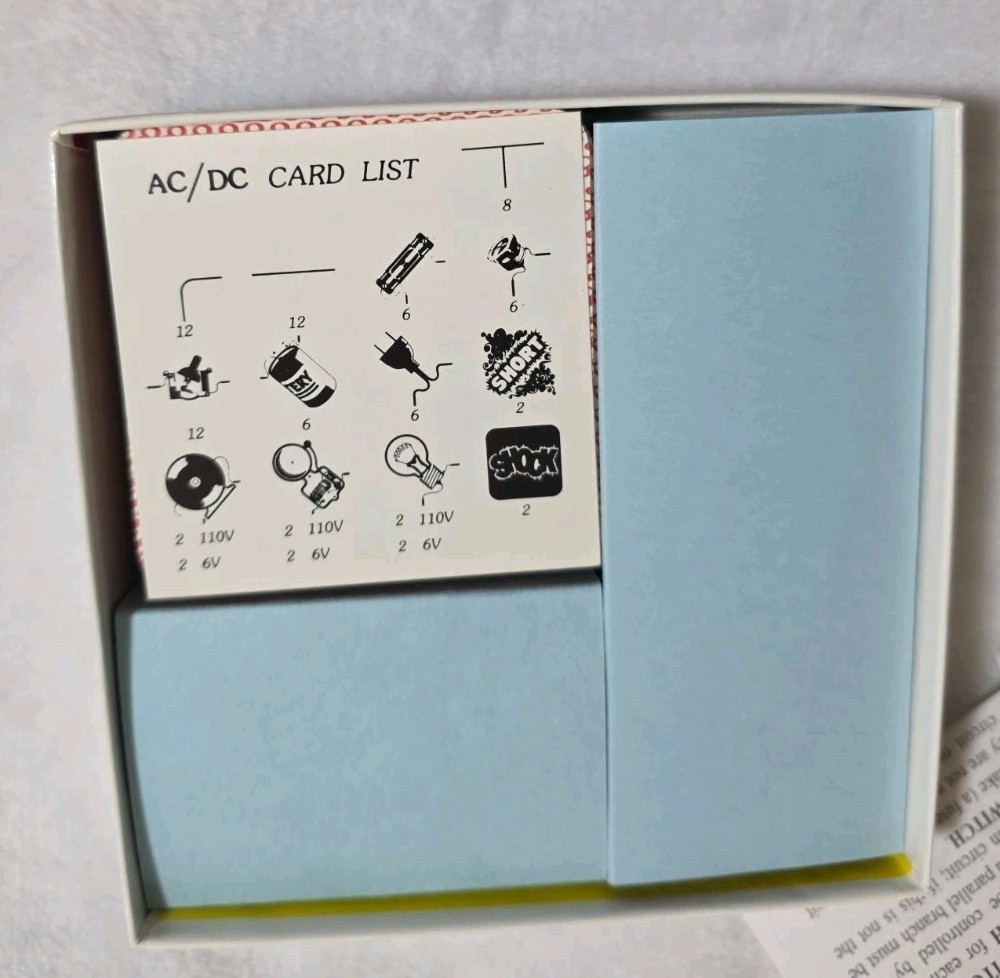 1970s Complete AC/DC The Exciting Electric Circuit Card Game AMPERSTAND PRESS