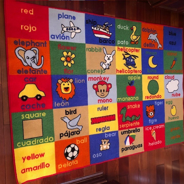 Joy Carpets Children’s Educational Rug Bilingual Spanish – 74″ x 52″