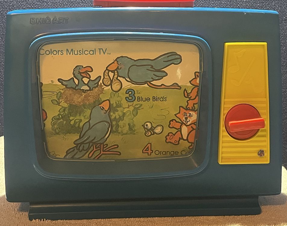 Vintage Ohio Art Blue Count By Colors Musical TV 378C185