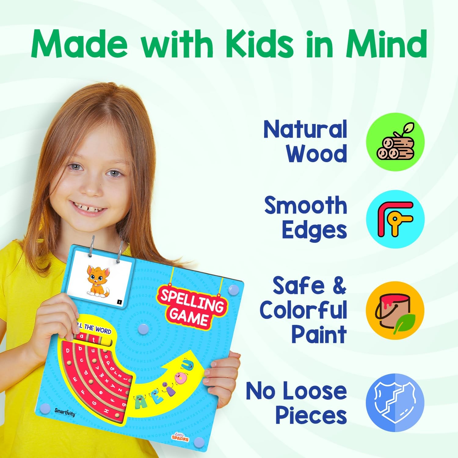 Spelling Game for Kids Ages 4, 5, 6, 7, 8 Years Old | Wooden Phonics & CVC Wo…