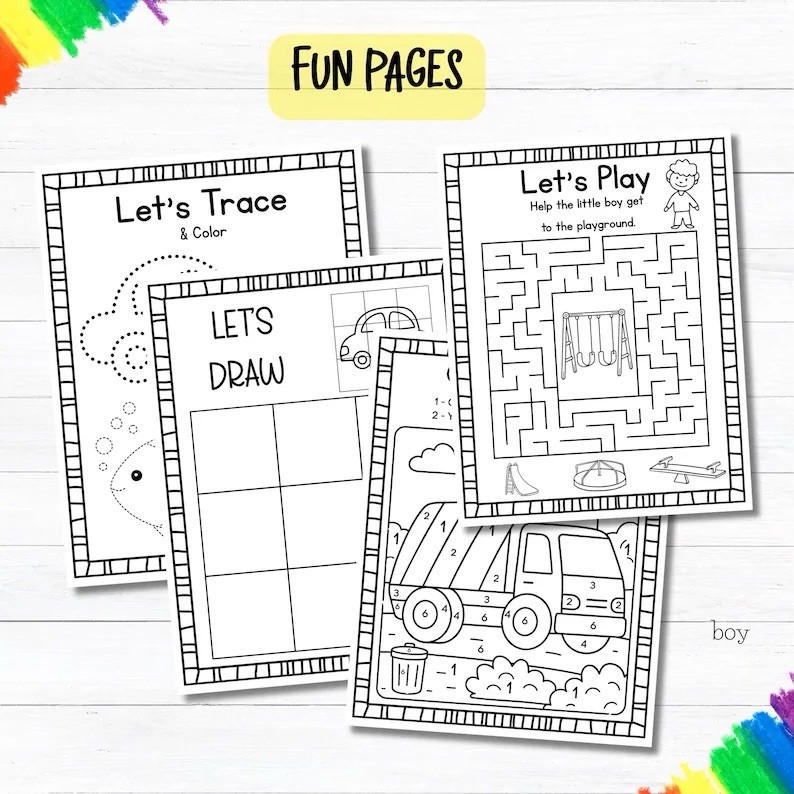 Personalized Coloring & Activity Book with Name Crayons, Alphabet, Multicolor