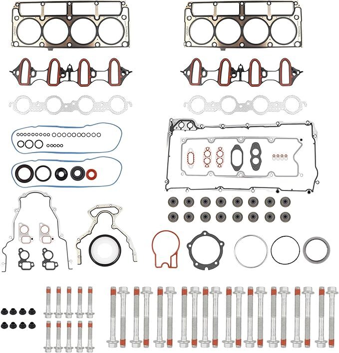 Dasbecan Full Cylinder 5.3 Head Gasket Set with ES72220 Bolts Intake Exhaust