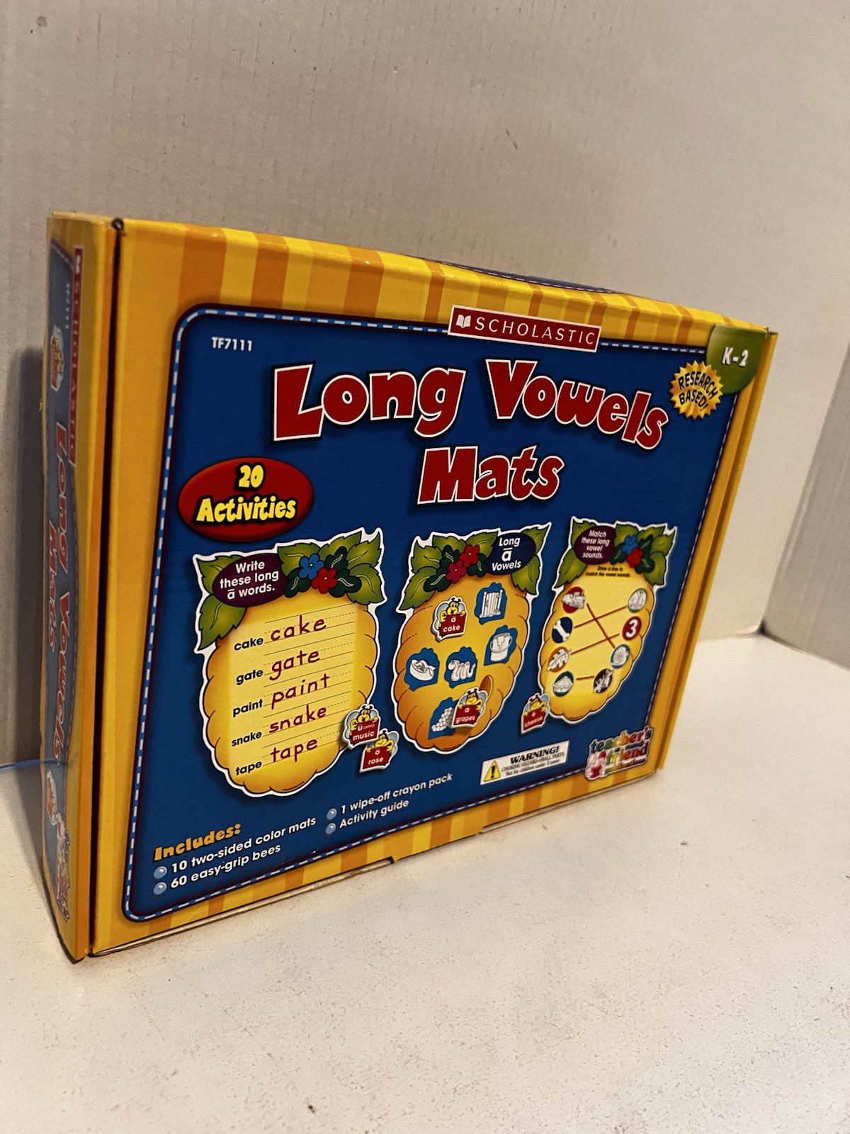 SCHOLASTIC Long Vowels Mats 1990s Phonics Teacher’s Friend K-2 Ages 4-8