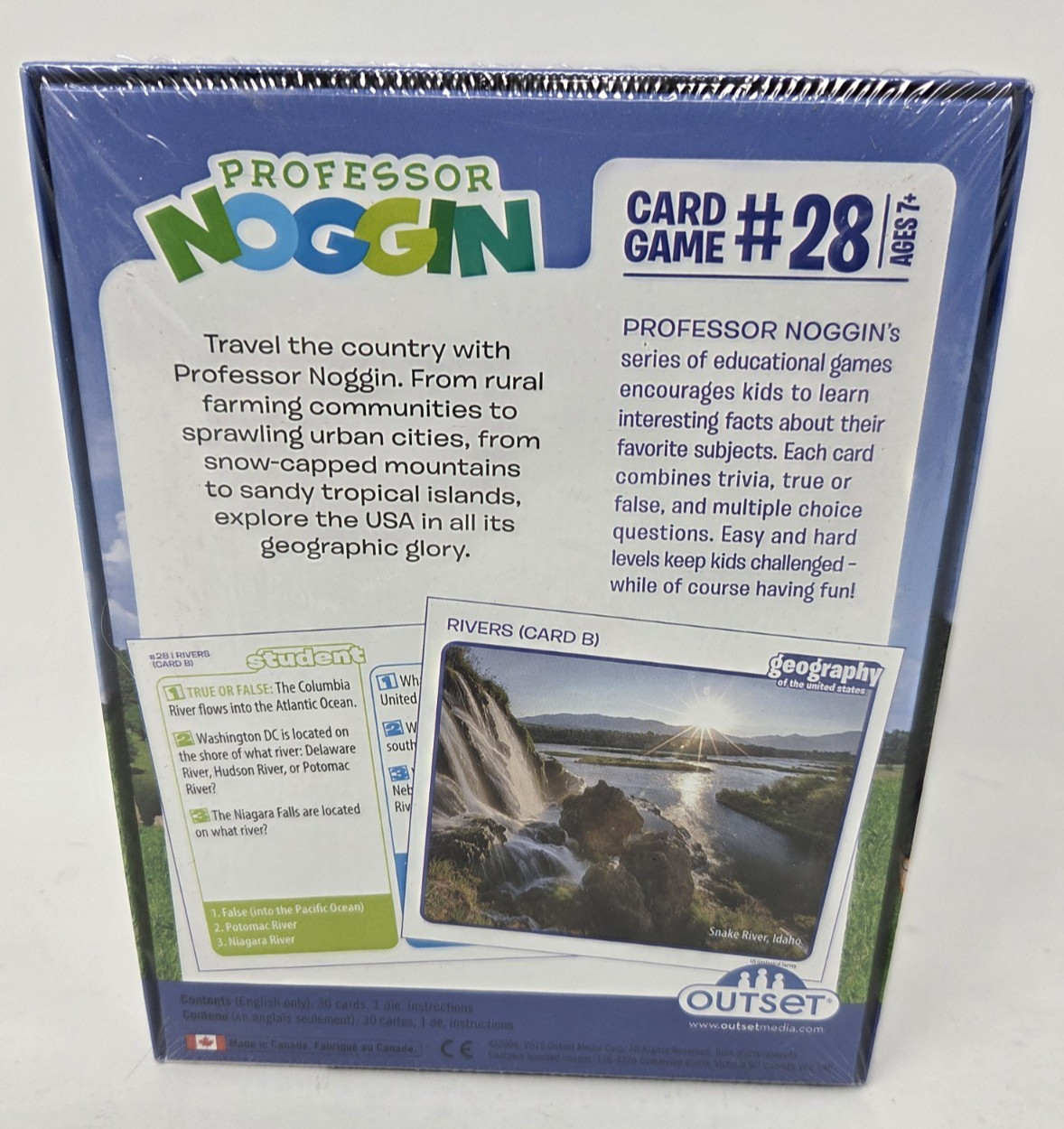Professor Noggins Geography of the United States Card Game #28 New Sealed