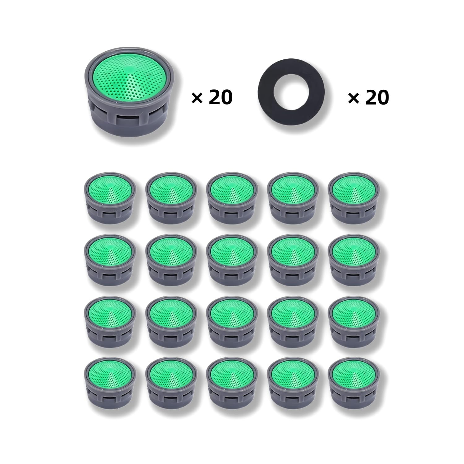 20 Pcs Faucet Aerator 2.2 GPM Insert Faucet Aerators Replacement Parts for Bath