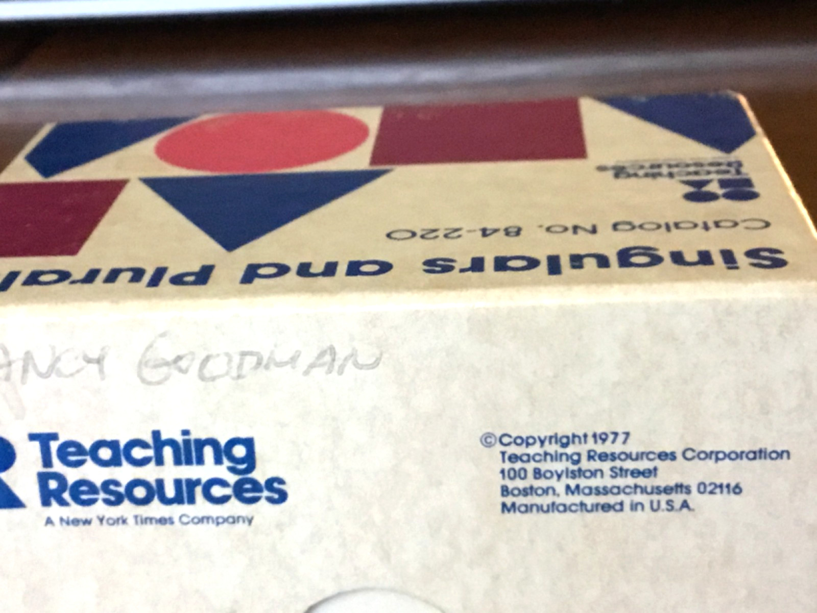 Teaching Resources Singulars and Plurals Flash Cards 1977 Catalog No. 84-220