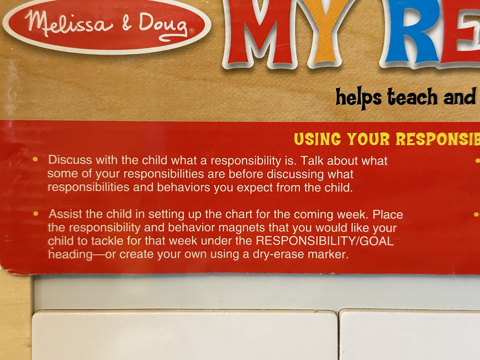 Melissa & Doug NEW My Responsibility Chart Magnetic 90 Magnets FACTORY SEALED