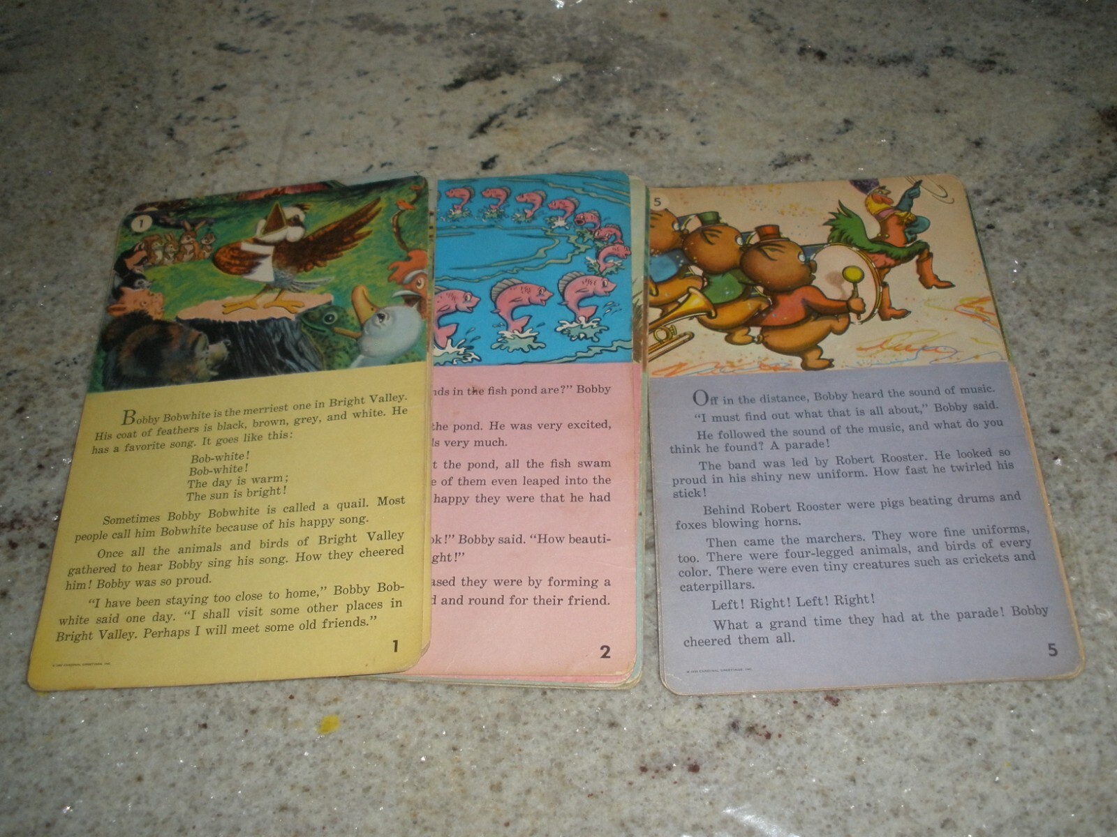 LOT OF 21 VINTAGE CARDINAL GREETINGS PIC A STORY CARDS 1956