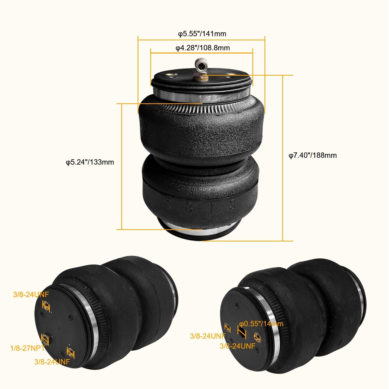 MILLISEC Air Spring Bags Suspension Kit Compatible with 2014-2023 Dodge Ram 2…