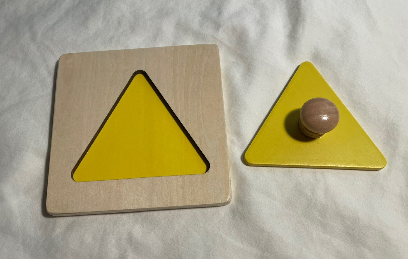 4 Wooden First Shape Color Sorting Knob Puzzles /Premiers Level 4 Toy Montessori