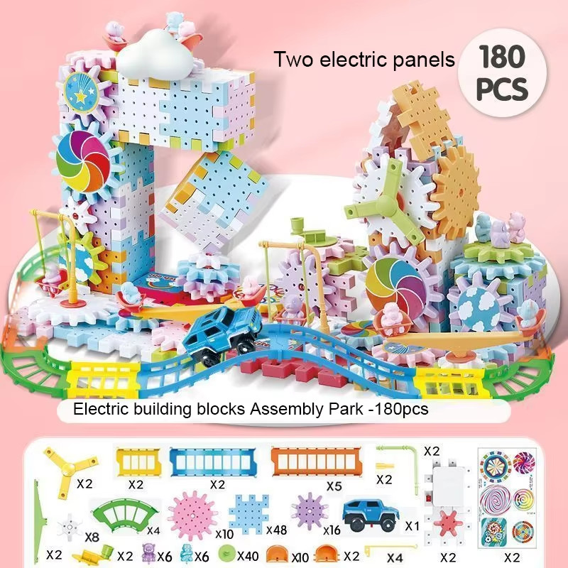 Hot 83-263 PCS Electric Gears 3D Puzzle Model Building Kits Plastic Brick Blocks