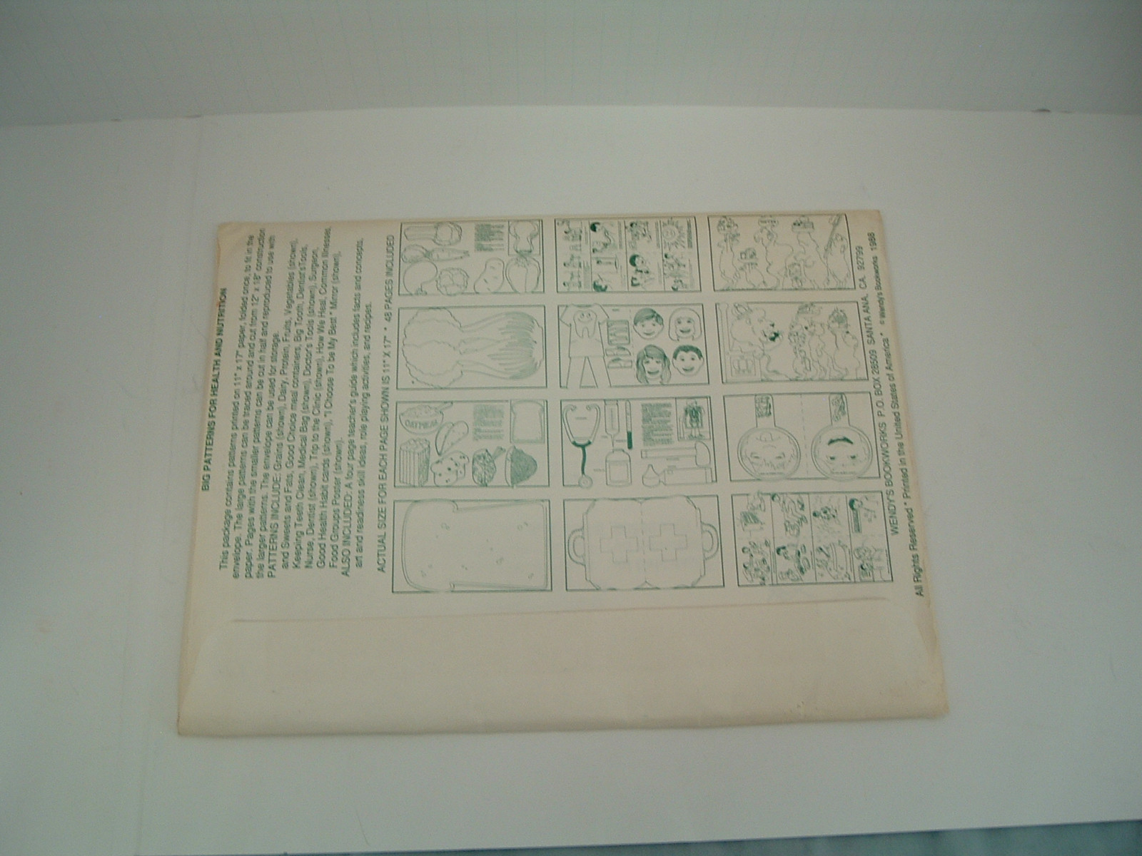 Vintange 1988 Wendys bookworks big patterns for nutrition and health poster