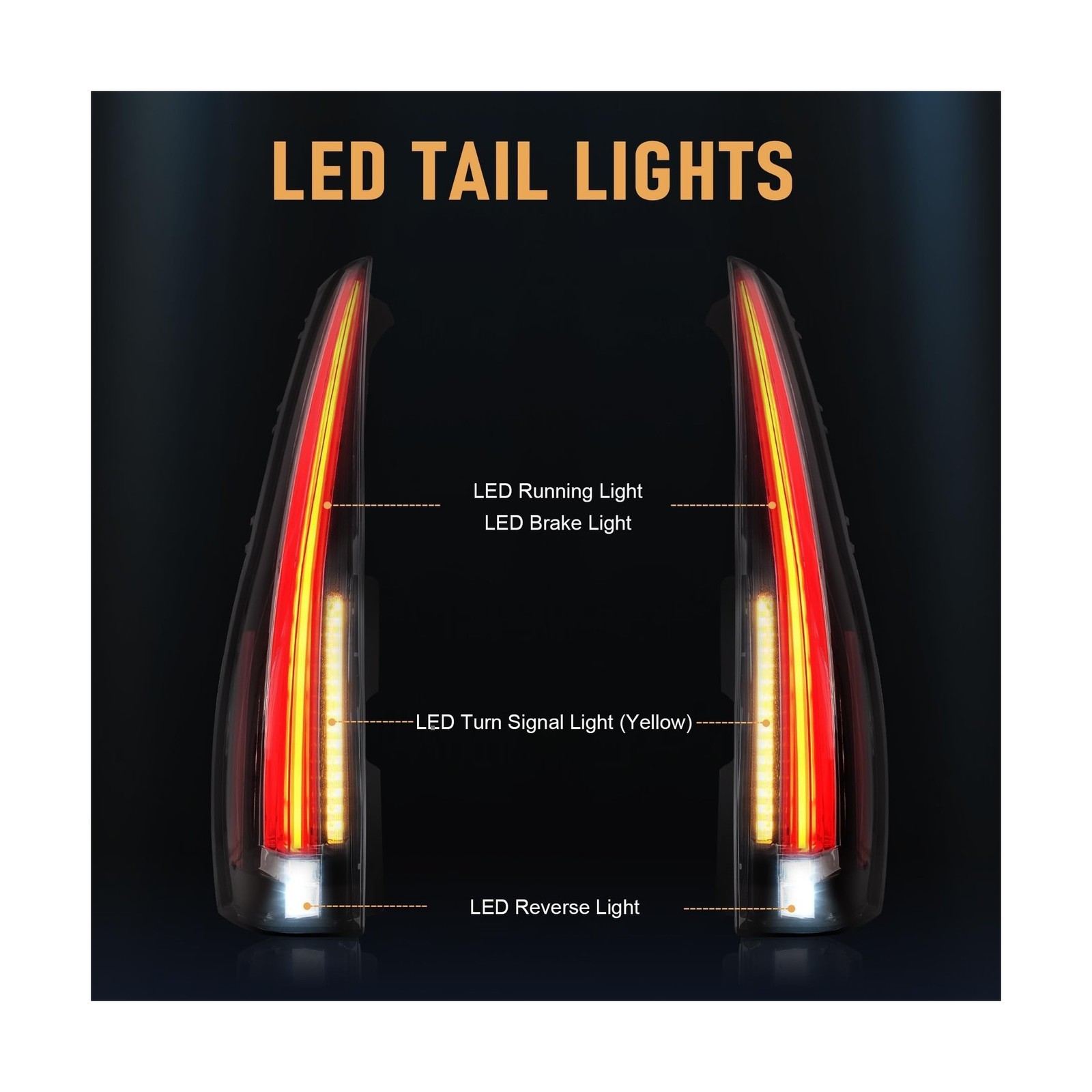 JDMSPEED New LED Tail Light Replacement For Chevy Tahoe Suburban, Replacement…