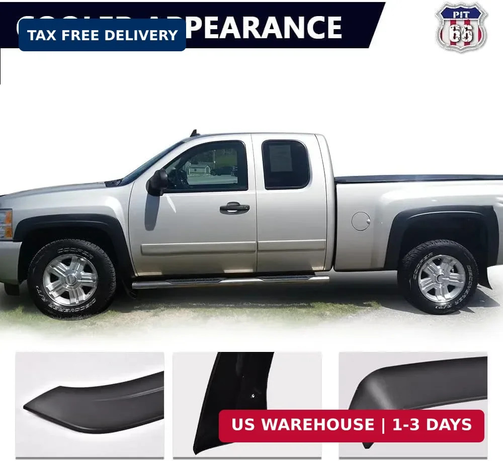 PIT66 Fender Flares, Fit 2007-2013 Chevy Silverado 1500, Fit 2007-2013 Silverado