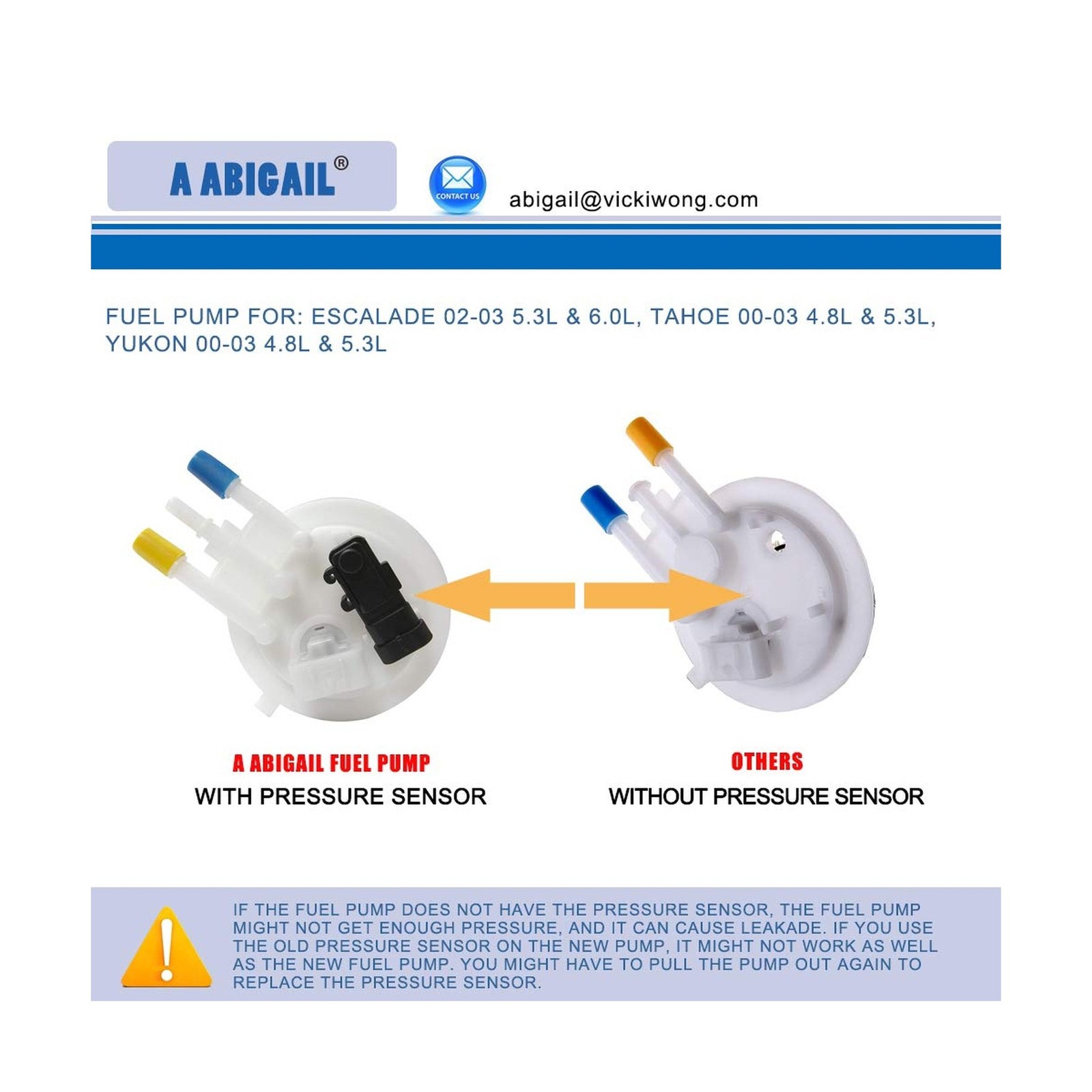 Fuel Pump E3508M Replacement for Compatible with 2002 2003 Cadillac Escalade …