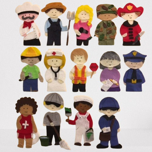 14 Community Helpers Felt Story Set for Felt or Flannel Board Play