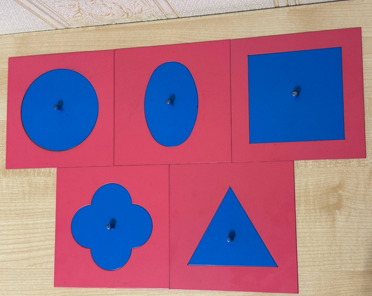 Montessori Metal Insets – Set of 5 Geometric Shapes – Educational Material