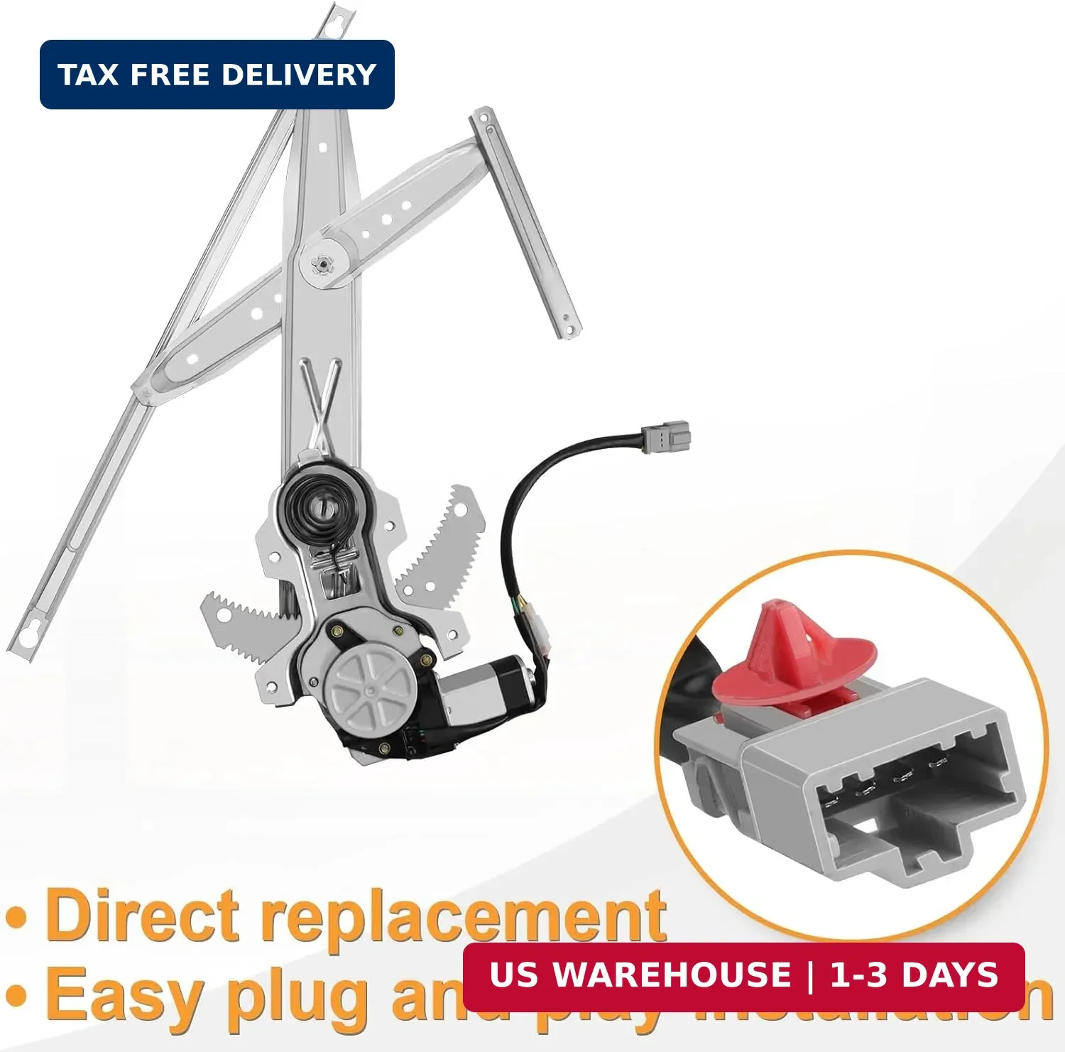 Front Driver Side Power Window Regulator with Motor fit for (2 Door Coupe Only)