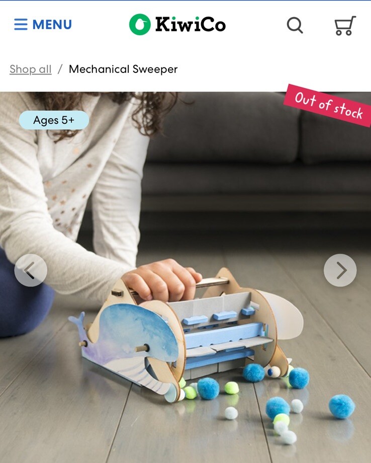 NIB KiwiCo Kiwi Crate ‘Mechanical Sweeper’ Science Engineering STEM for Kids 5+