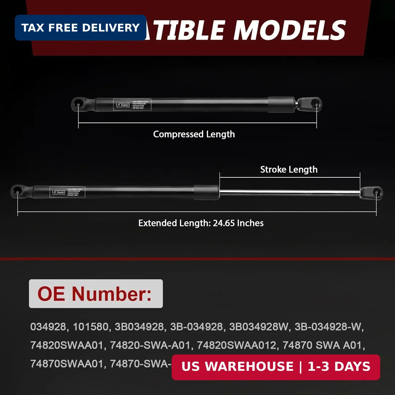 Liftgate Struts for Honda CR-V 2007-2011, Heavy Duty Lift Support, Tailgate Rear