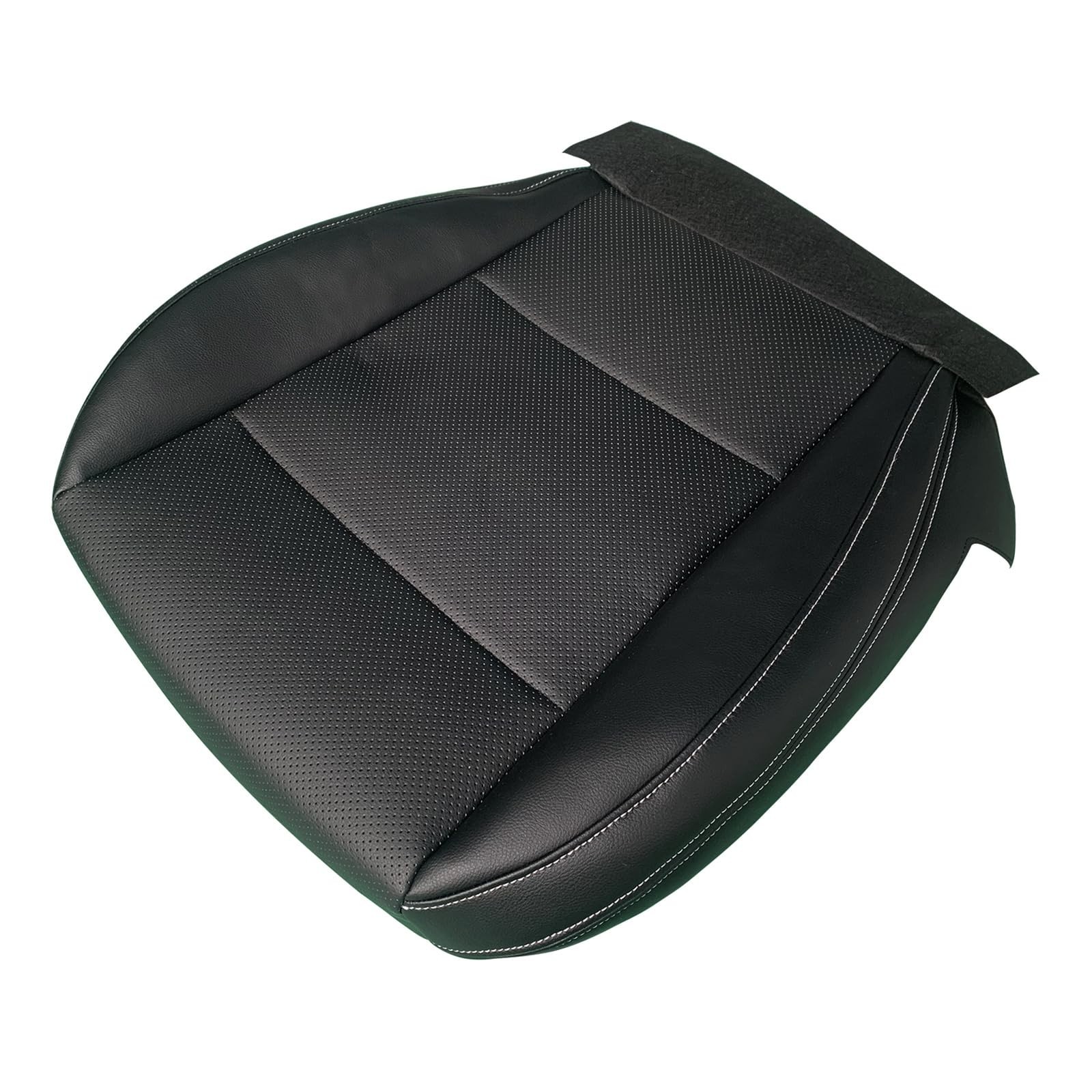 Both Side Black Microfiber Leather Perforated Bottom Seat Cover Fit for Subar…