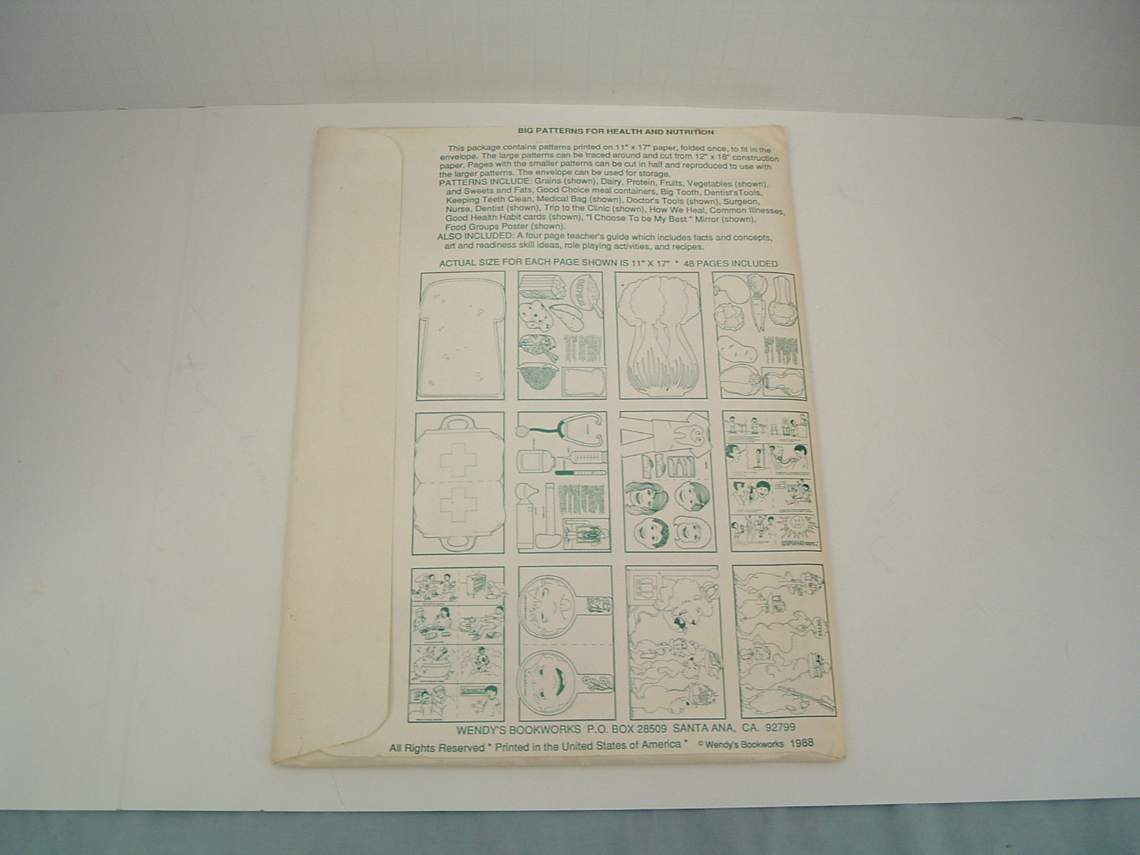Vintange 1988 Wendys bookworks big patterns for nutrition and health poster