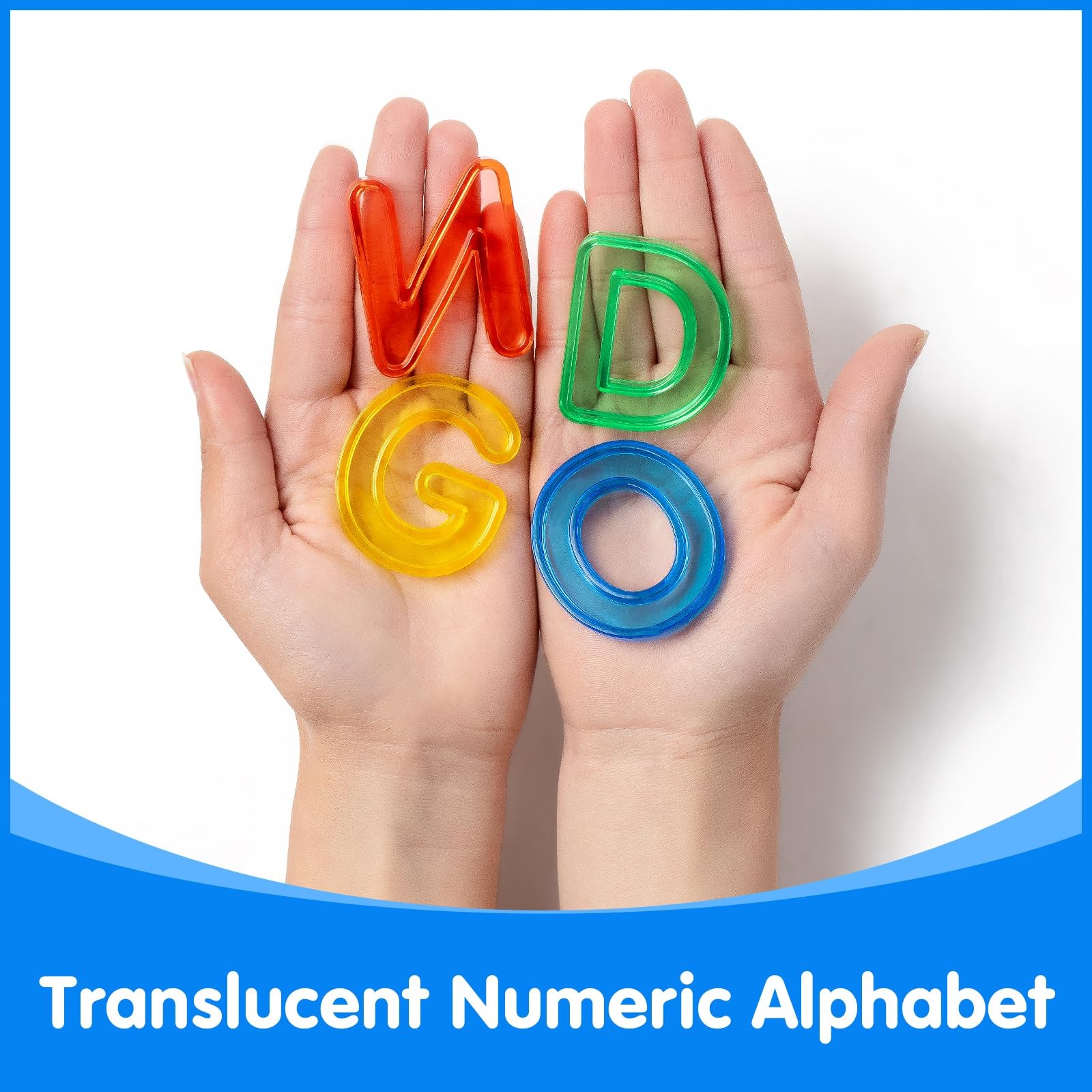 66 Pcs Translucent Letters and Numbers – About 2 Inches – Plastic Alphabet Le…