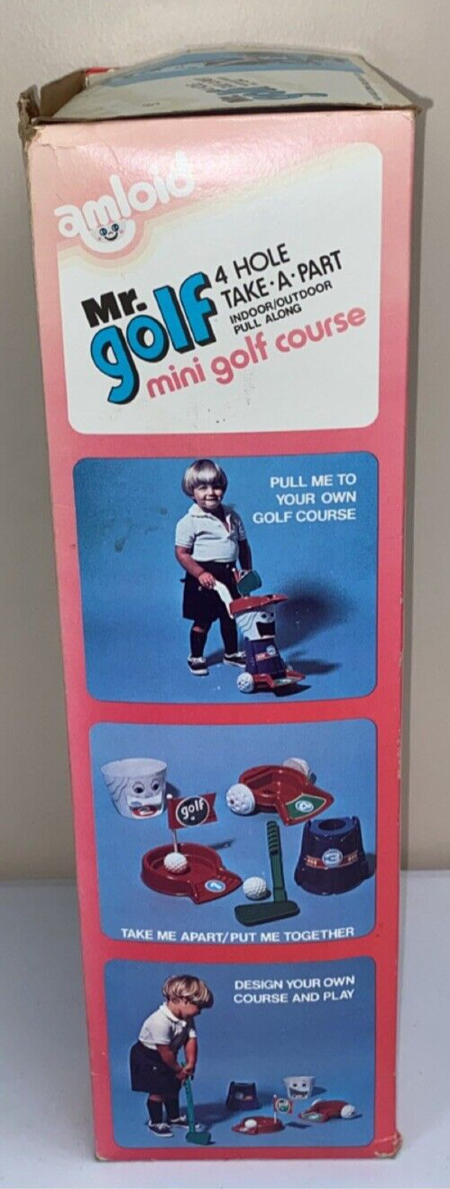 1980s Amloid Vintage Toy Mr. Golf 4 Hole Take-A-Part Mini Golf Course NIB Sealed