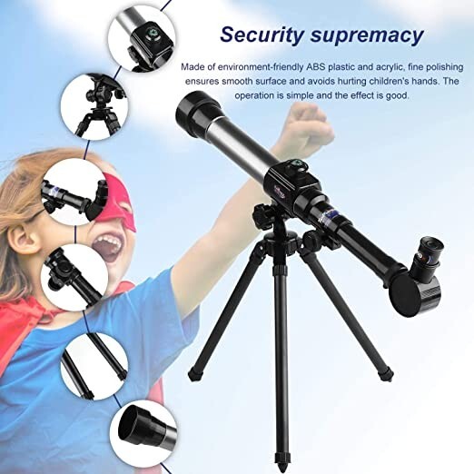 ​Science Telescope with Tripod 3 Eyepieces Portable For Kids Children& Beginners