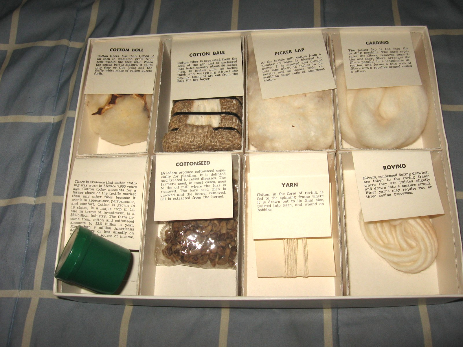 Rare Vintage 1960s THE STORY OF COTTON Council Educational Teaching Kit Orig Box