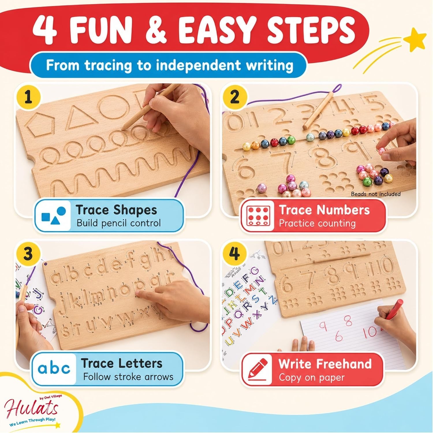 Montessori Alphabet & Numbers Tracing Set – Ages 3-5
